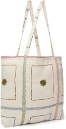 Glass Cypress Off-White Quilted Tote