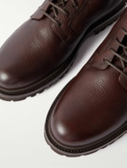 Brunello Cucinelli - Shearling-Lined Full-Grain Leather Boots - Brown