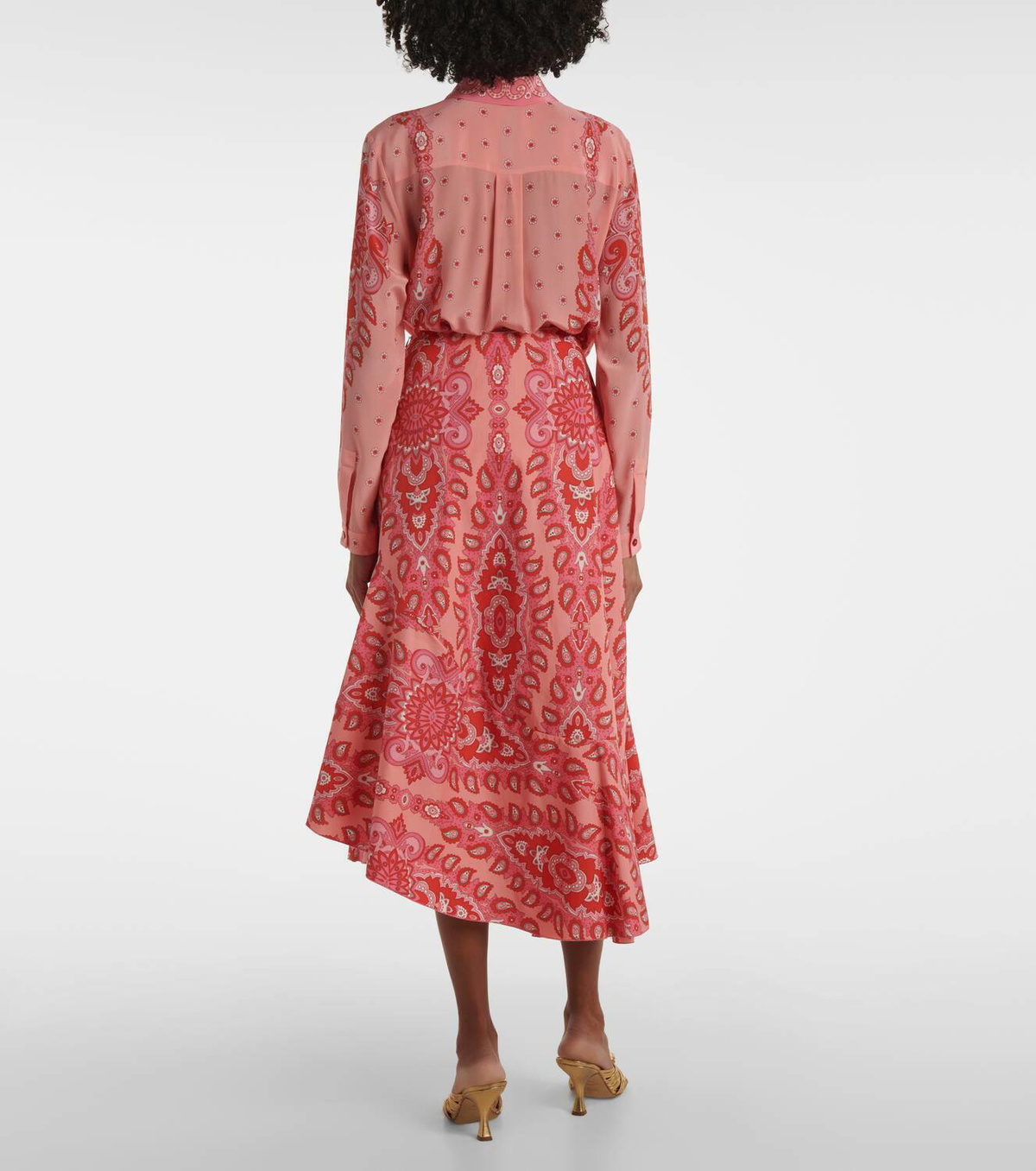 Etro Paisley asymmetric cotton midi skirt Etro