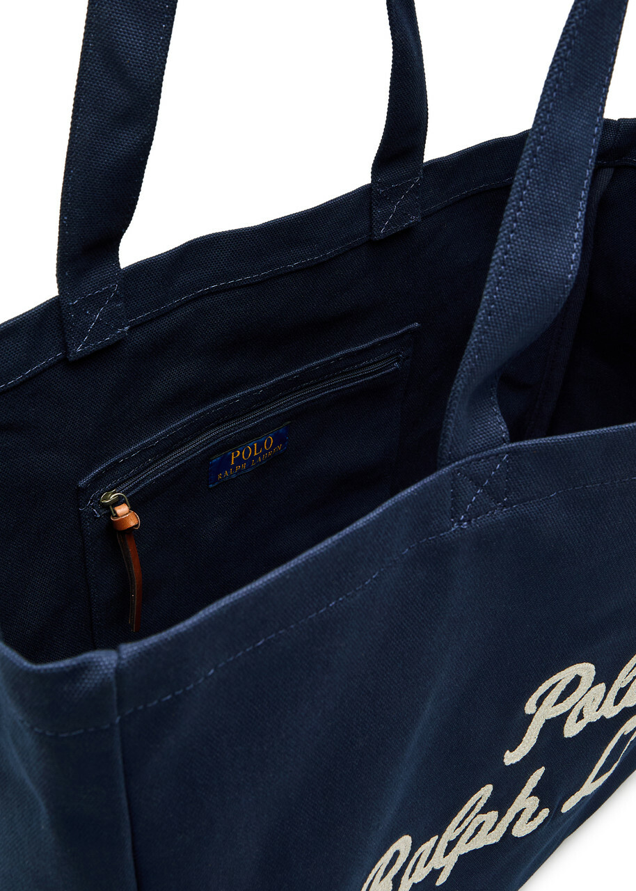 Polo Ralph Lauren East West Large Logo-embroidered Canvas Tote bag - Navy - One Size