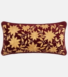 Les-Ottomans Embroidered cotton velvet cushion