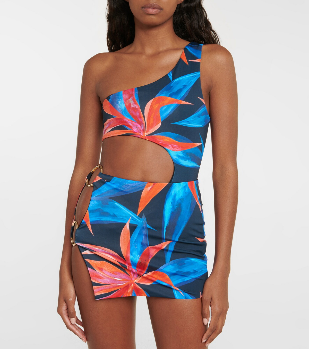 Louisa Ballou - Double Ring printed miniskirt