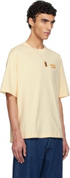 Maison Kitsuné Beige 'Maison Kitsuné' Handwriting Embroidery Oversize T-shirt
