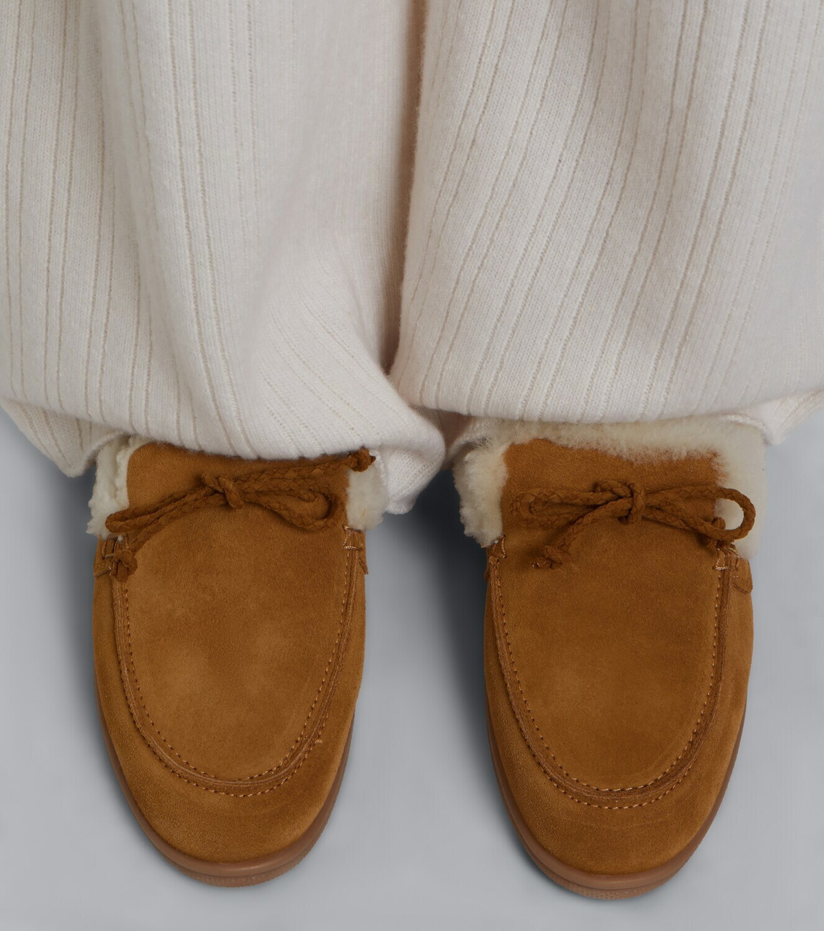 Yves Salomon Shearling-lined suede mules