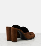 Saint Laurent Le Loafer Cassandre suede mules