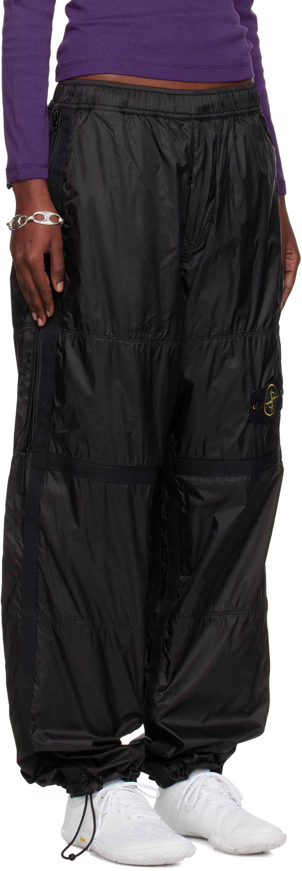 Stone Island Black 3100027 Ripstop Light HT Nylon Trousers