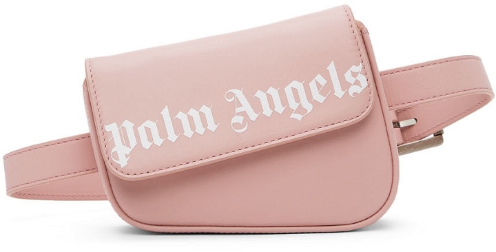 Photo: Palm Angels Pink Logo Belt Pouch