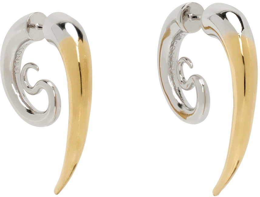 Panconesi Silver & Gold Spina Serpent Earrings