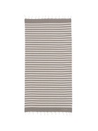 MC2 Saint Barth Cotton Beach Towel Fouta With Brown Striped Print