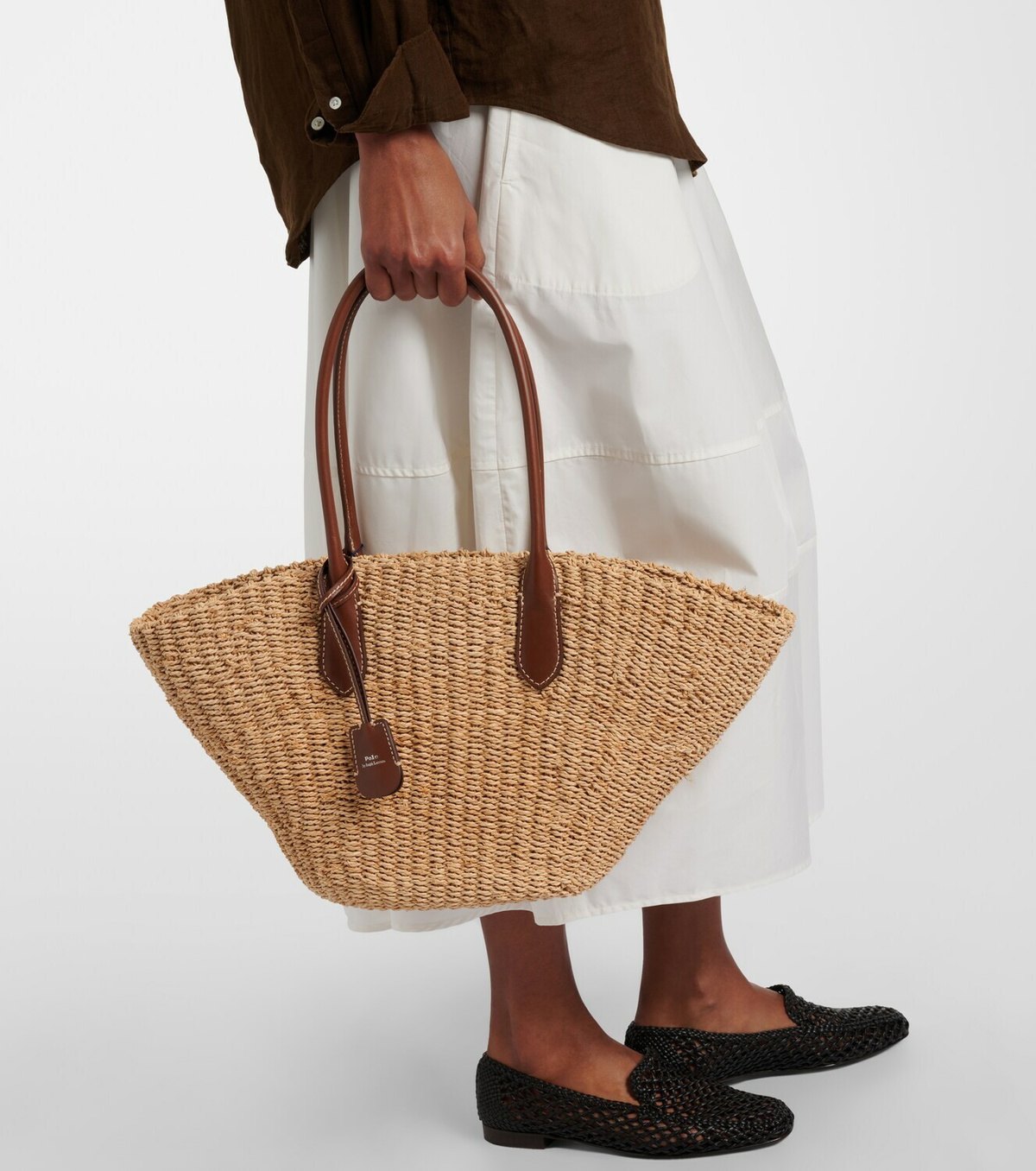 Polo Ralph Lauren Bellport Medium raffia basket bag