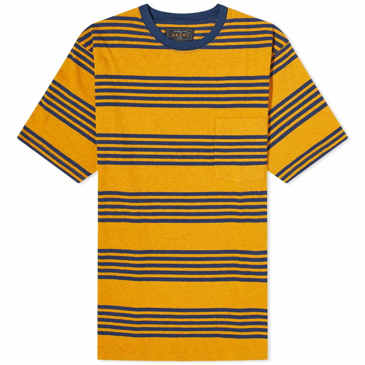 Photo: Beams Plus Men's Stripe Nep Pocket T-Shirt in Mustard