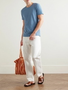 Frescobol Carioca - Lucio Cotton and Linen-Blend Jersey T-Shirt - Blue