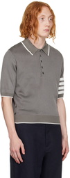 Thom Browne Gray Birdseye Polo