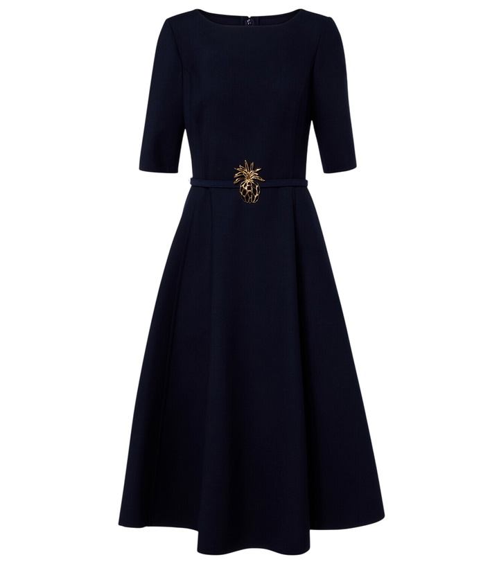 Photo: Oscar de la Renta Belted wool-blend midi dress