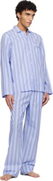 Tekla Blue & White Poplin Pyjama Pants