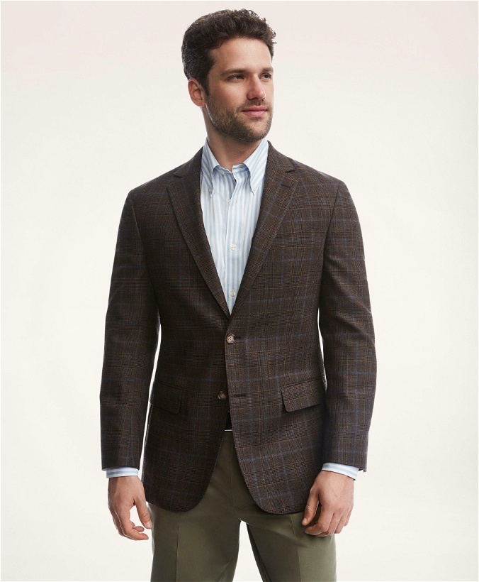 Photo: Brooks Brothers Men's Madison Relaxed Fit-Glen Plaid with Deco Wool Sport Coat | Brown