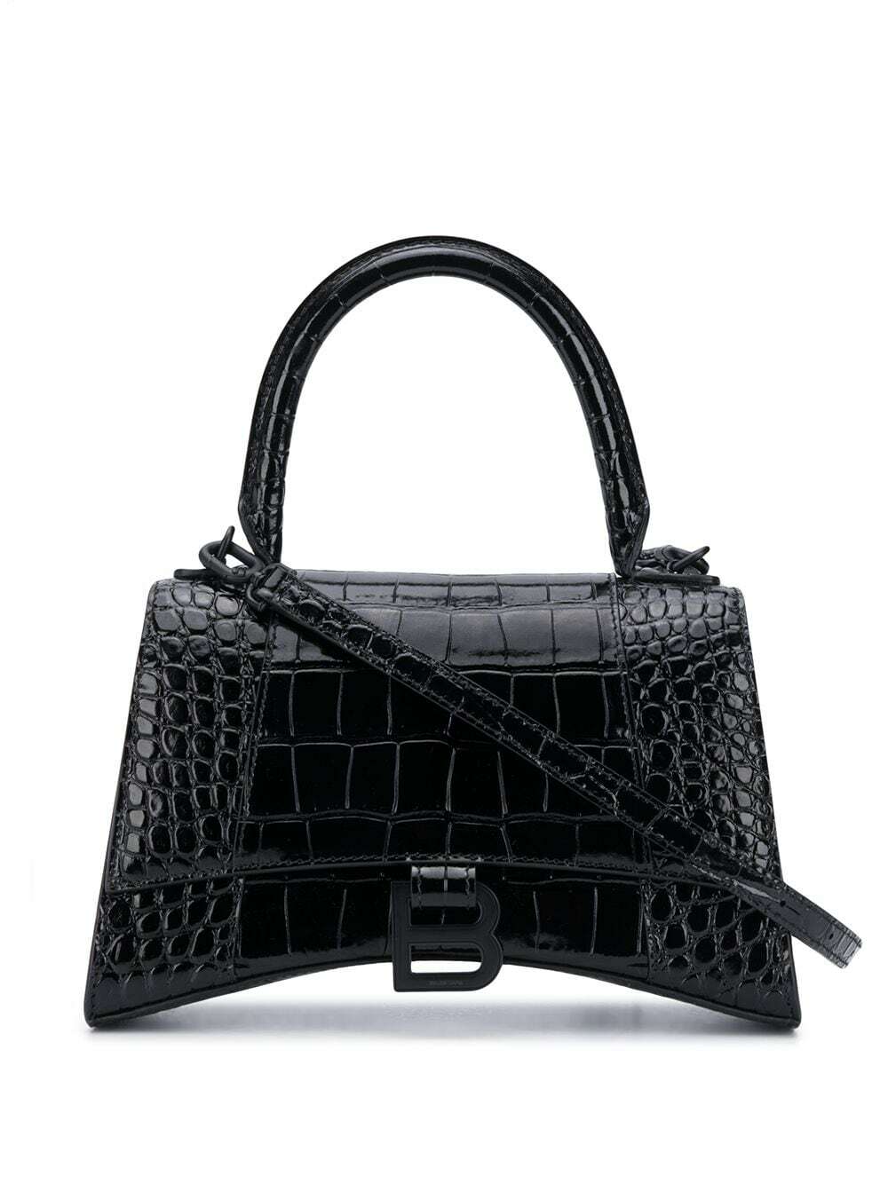 Women's Hourglass Small Handbag Crushed Effect in Black