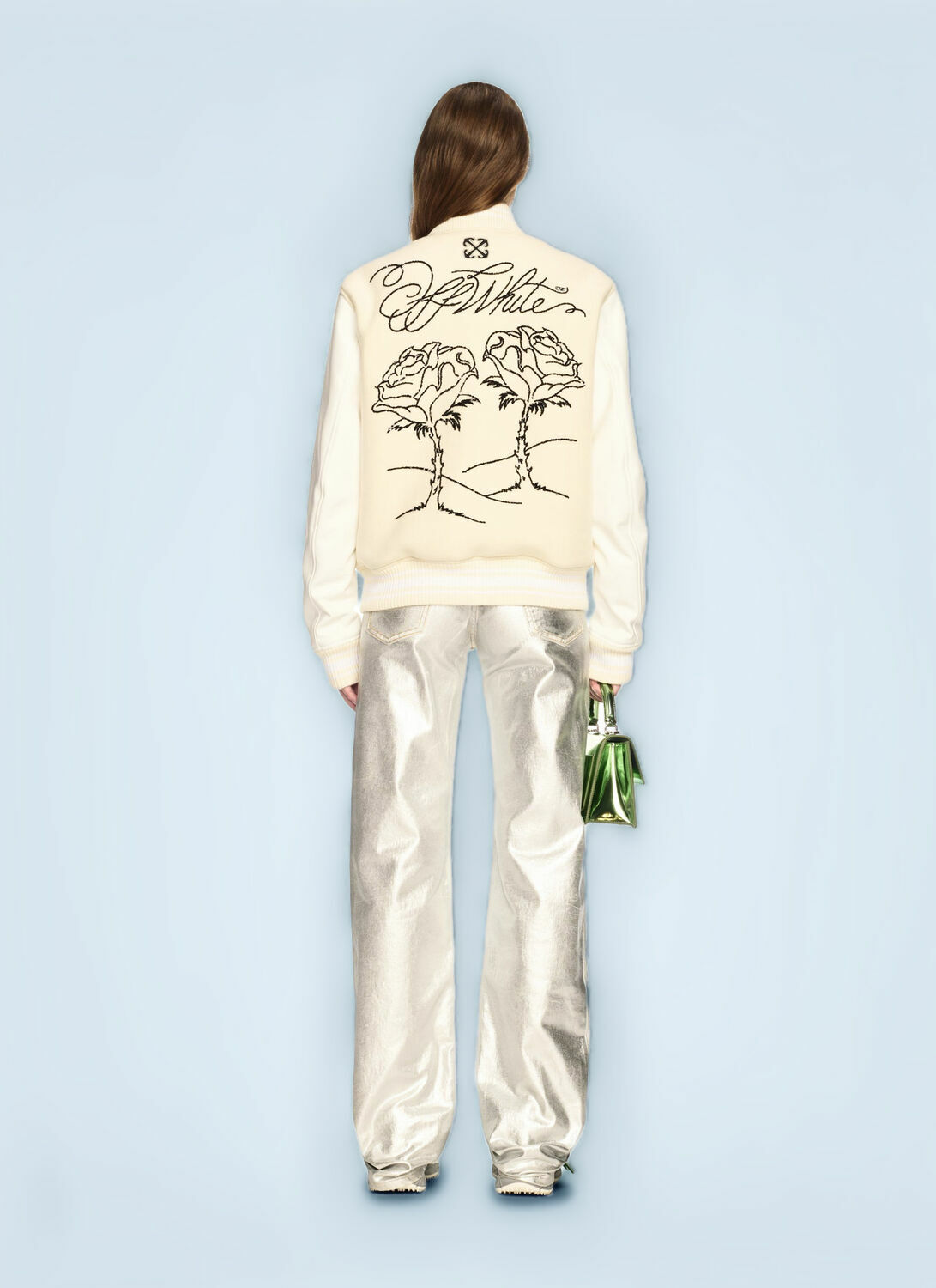 OFF WHITE Rose Valley Varsity Jacket