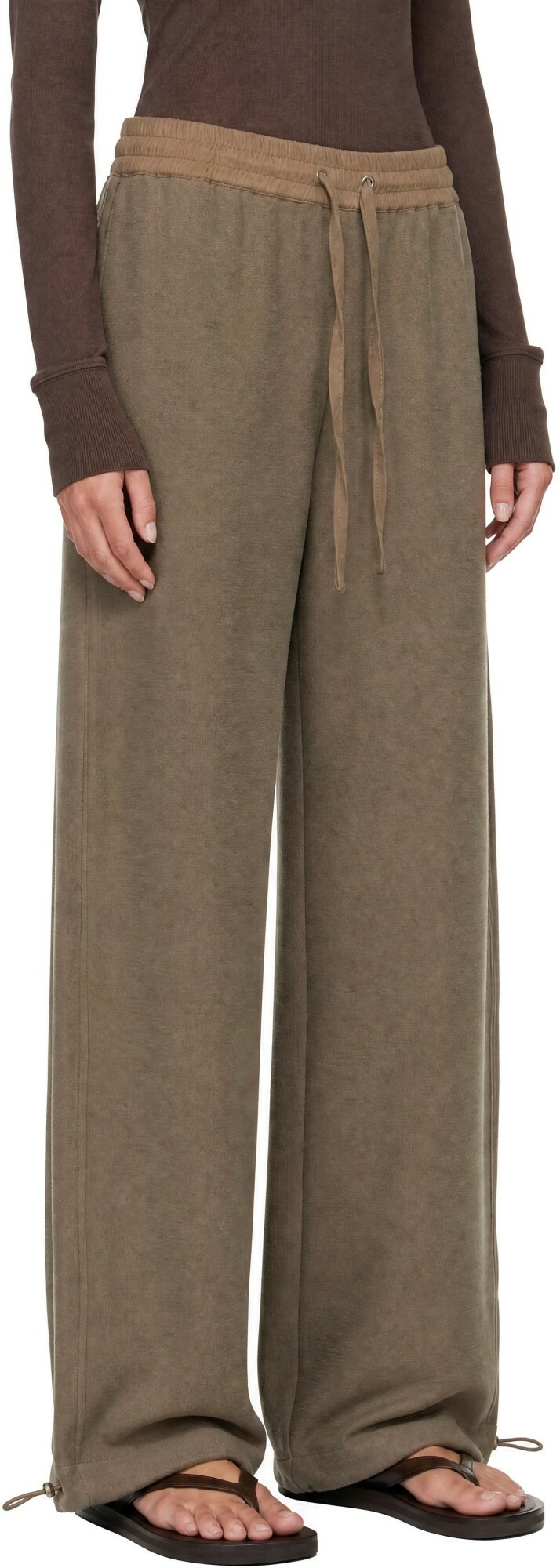 Studio Nicholson Taupe Farr Wool Drawstring Trousers