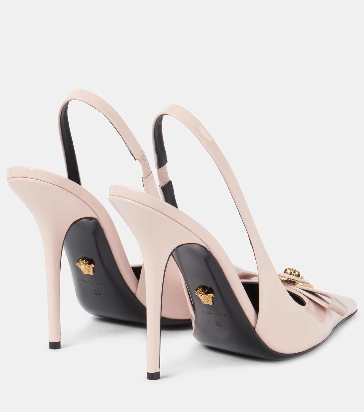 Versace Gianni Ribbon 85 patent leather slingback pumps Versace