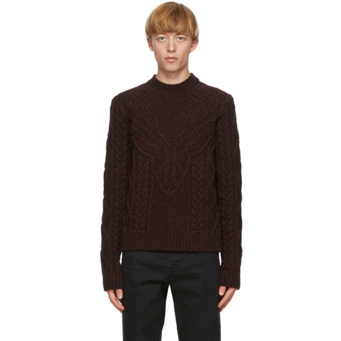 Photo: Dsquared2 Burgundy Wool Canadian Knit Sweater