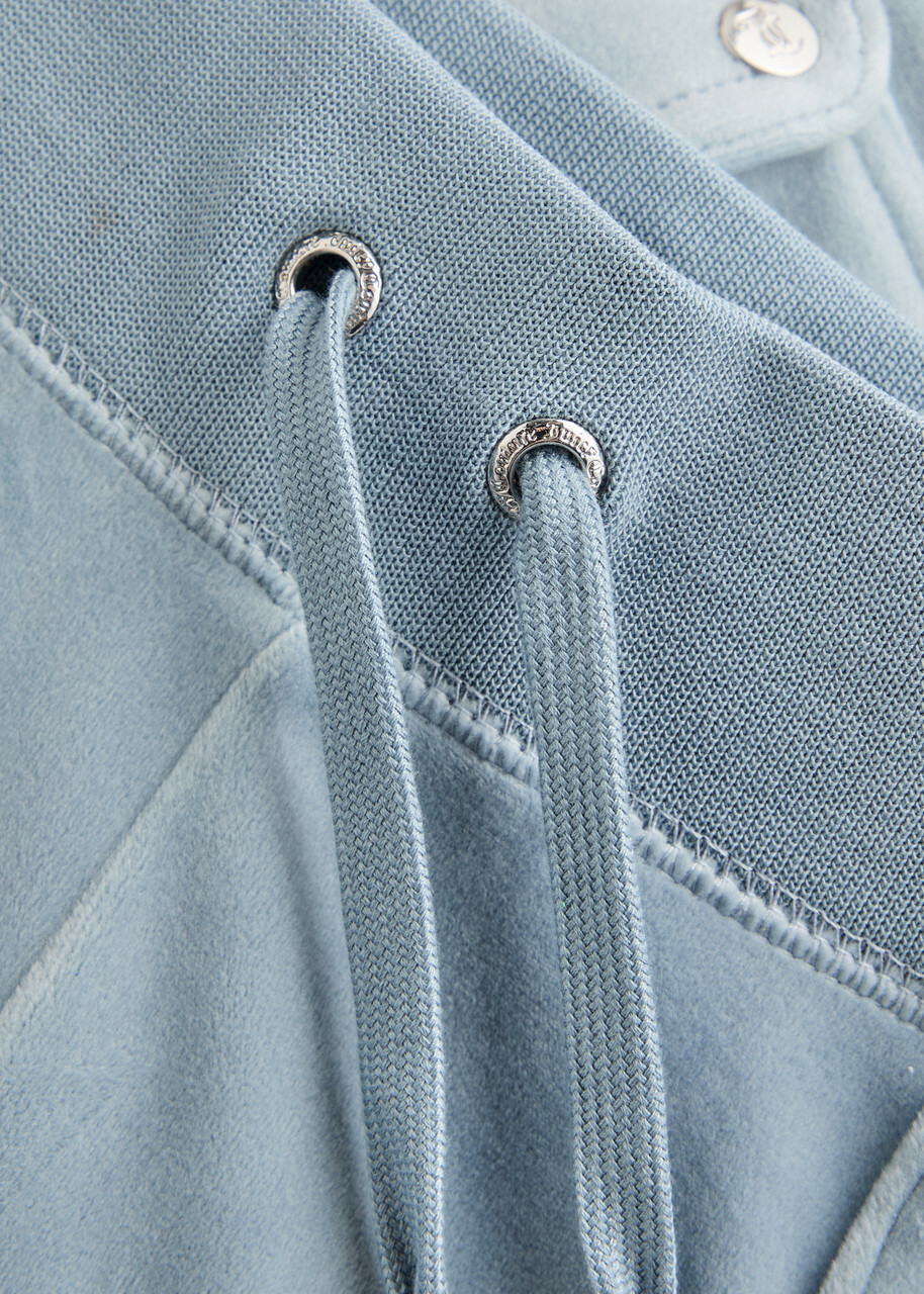 Juicy Couture Del Ray Logo-embroidered Velour Sweatpants Light Blue