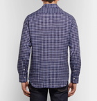 Canali - Checked Linen Shirt - Men - Blue