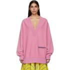 Calvin Klein 205W39NYC Purple Oversized V-Neck Sweatshirt