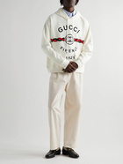 GUCCI - Logo-Print Cotton-Jersey Hoodie - White