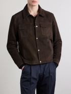 Mr P. - Croc-Effect Suede Jacket - Brown