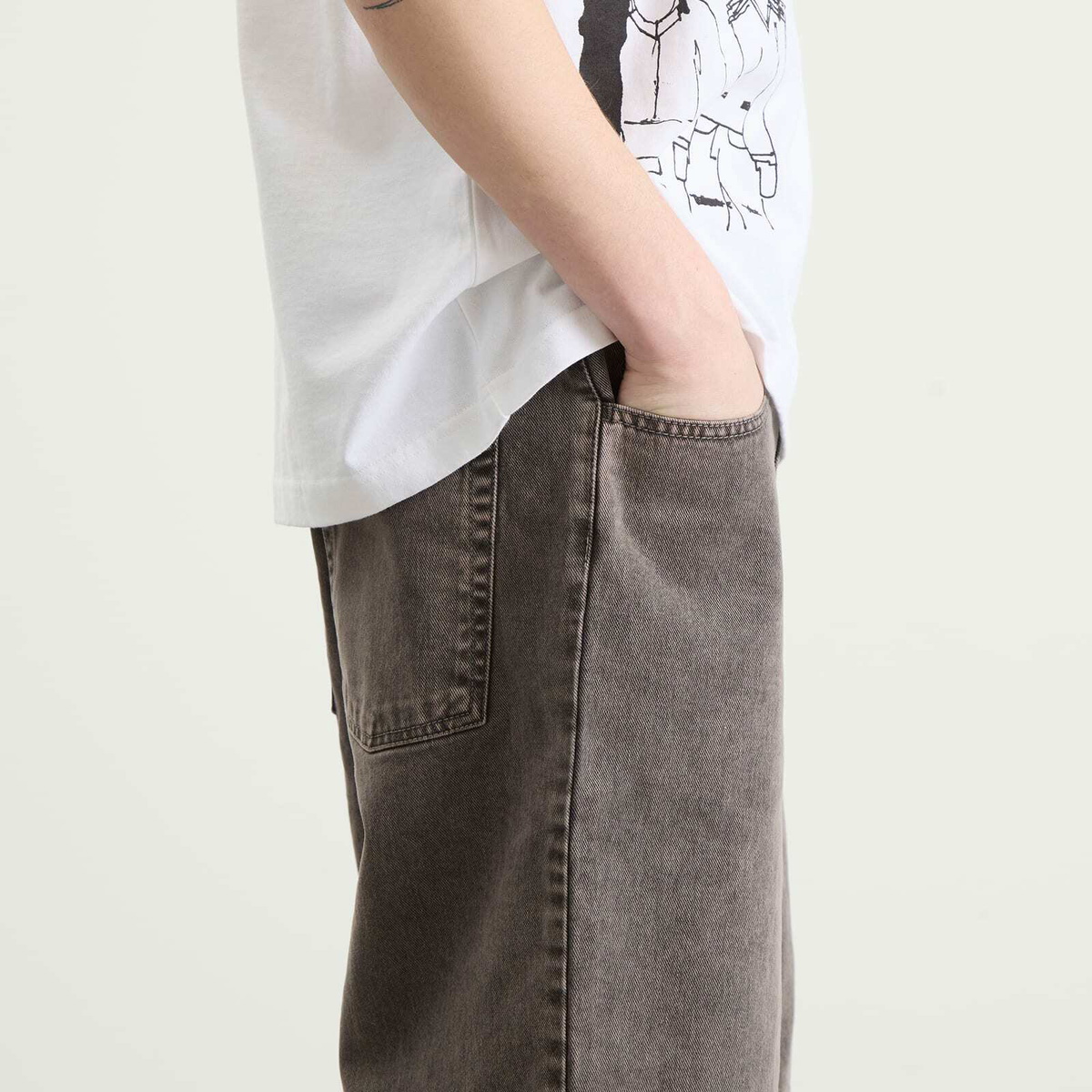 Polar Skate Co. Men's Big Boy Denim Shorts in Washed Grey