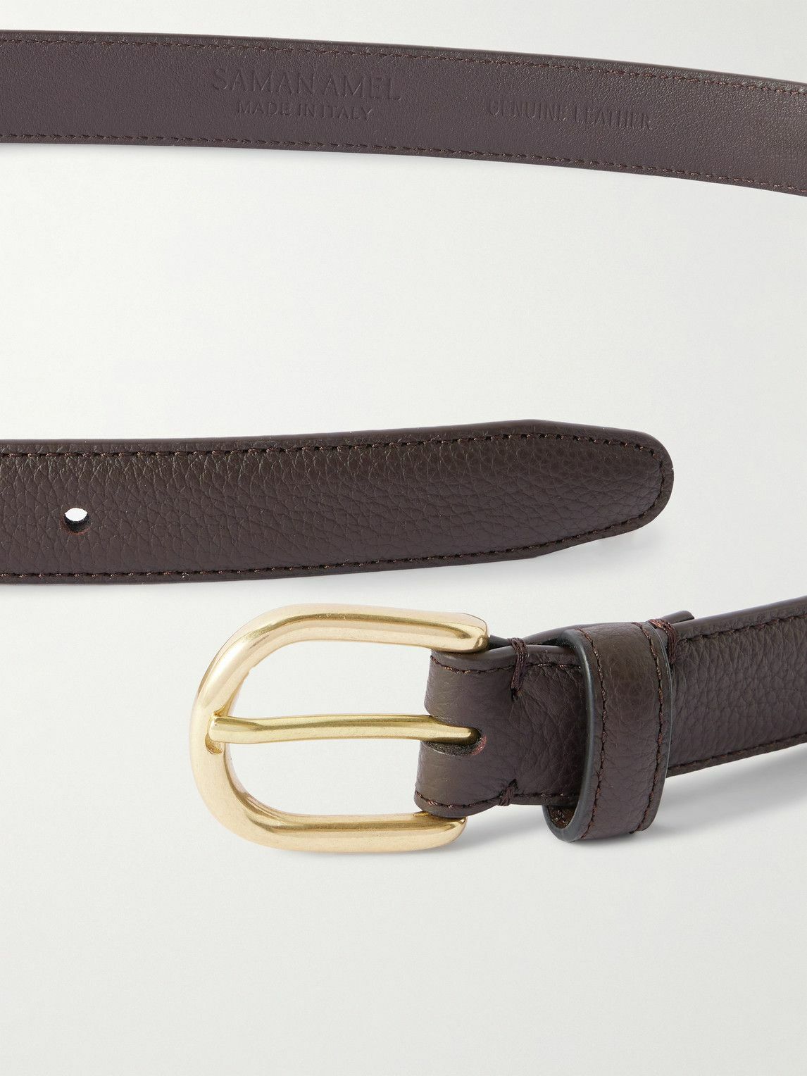 Saman Amel - Cardon 2.5cm Full-Grain Leather Belt - Brown
