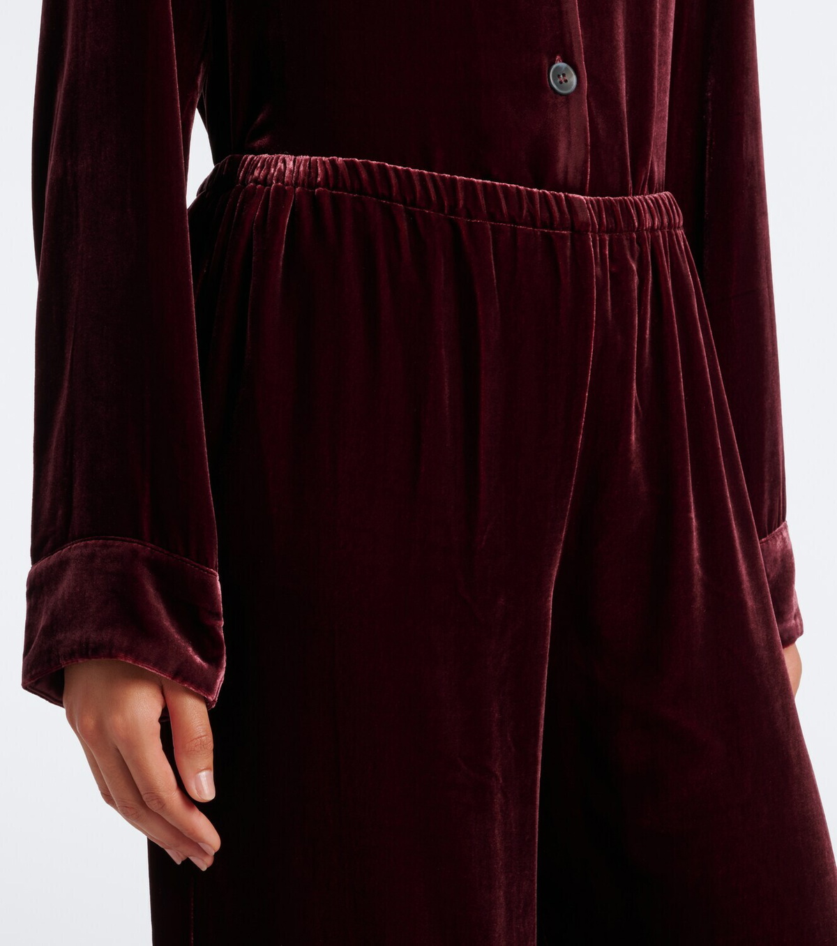 Asceno Austin velvet wide-leg pants