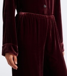 Asceno Austin velvet wide-leg pants