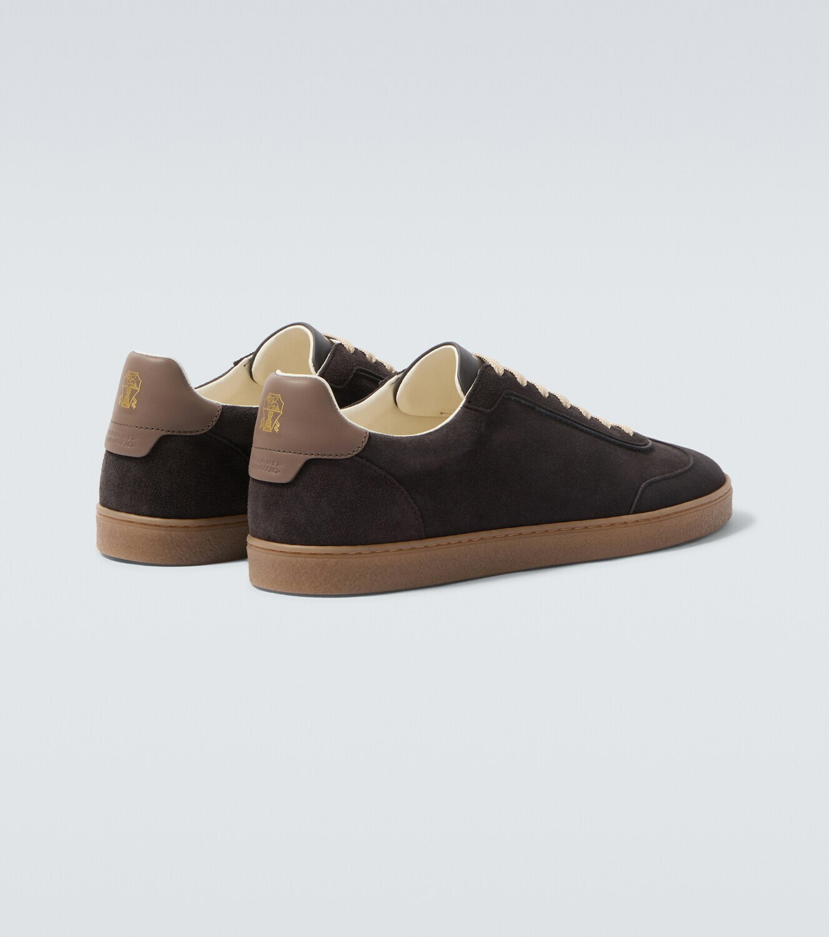Brunello Cucinelli Leather-trimmed suede sneakers