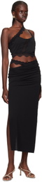 BEC + BRIDGE Black Ria Split Midi Skirt