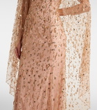 Jenny Packham Hestia embellished caped gown