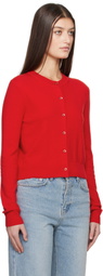 Dunst Red Essential Crewneck Knit Cardigan