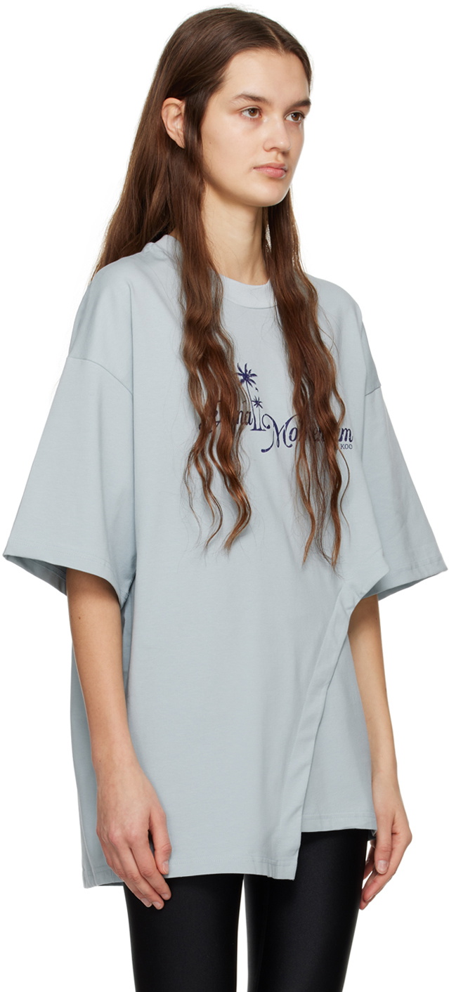 J KOO Blue Asymmetric T-Shirt