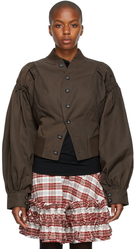 Photo: Vivienne Westwood Brown Cropped Pourpoint Bomber Jacket