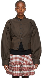 Vivienne Westwood Brown Cropped Pourpoint Bomber Jacket