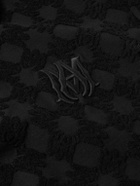 AMIRI - Logo-Embroidered Cotton-Blend Terry Jacquard Polo Shirt - Black