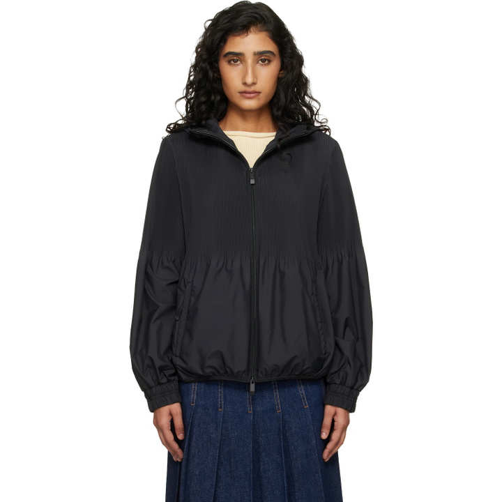 Photo: Moncler Black Anemone Pleated Hooded Jacket