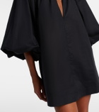 Adriana Degreas Puff-sleeve cotton-blend minidress