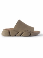 Balenciaga - Speed 2.0 Logo-Print Stretch-Knit Slides - Brown