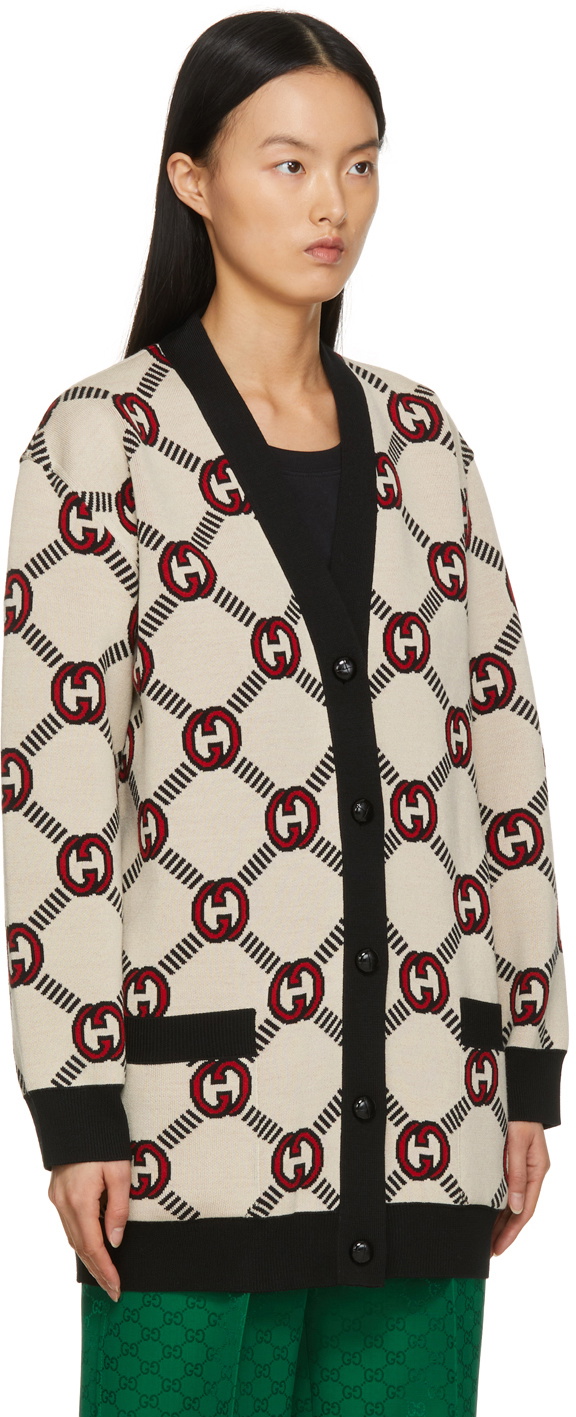 Gucci Reversible Beige Wool Mix Cardigan Gucci