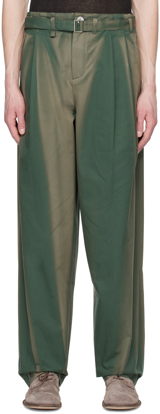 JiyongKim Green Sun-Bleached Trousers