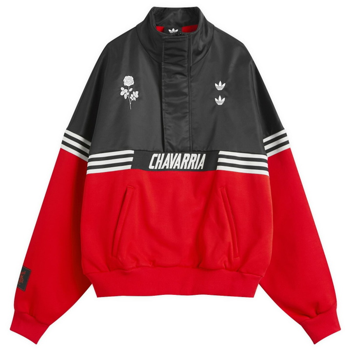 Photo: Adidas x Willy Chavarria Gomez Half Zip in Black/Red