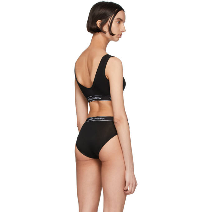 Dolce and Gabbana Black Jersey Sports Bra Dolce & Gabbana