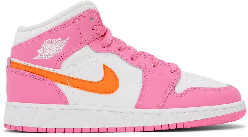 Nike Jordan Kids Pink Air Jordan 1 Mid Big Kids Sneakers Nike Jordan Brand